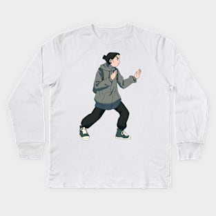 Kung Fu Girl Kids Long Sleeve T-Shirt